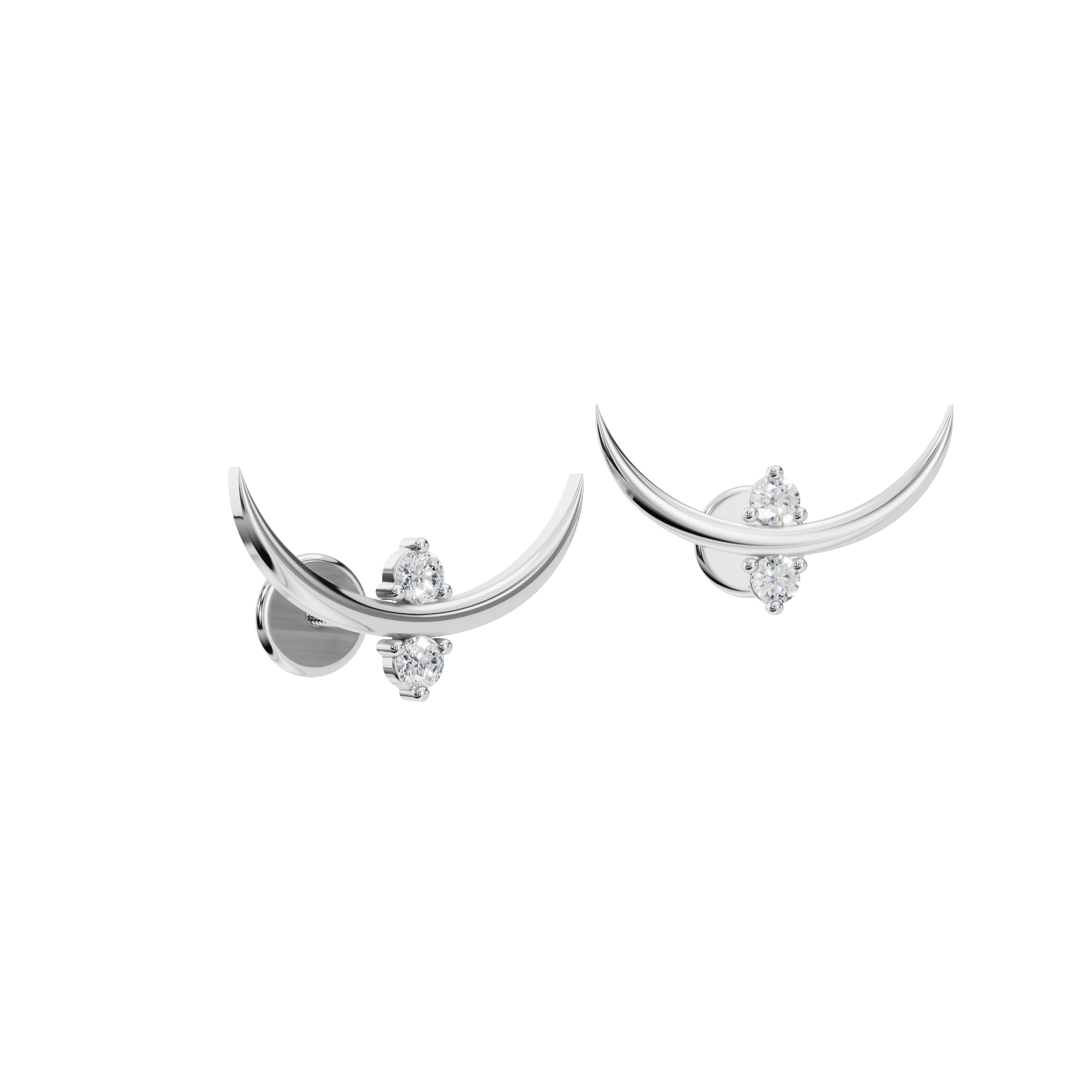 CRESCENT ROUND EARRING