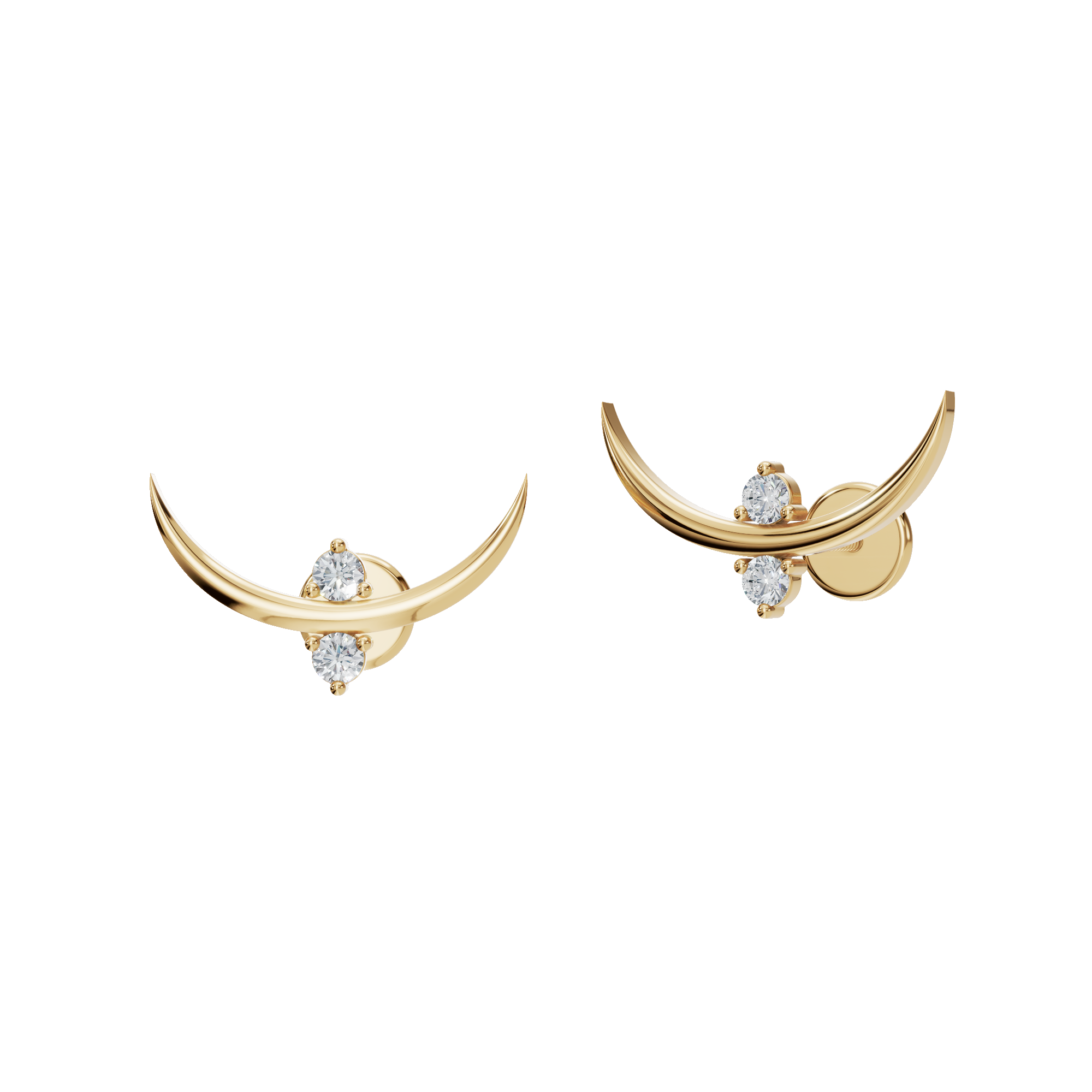CRESCENT ROUND EARRING