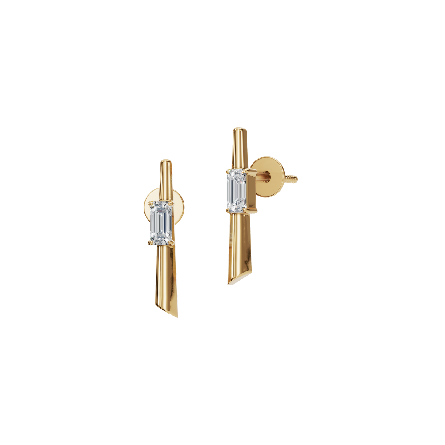 SLEEK BAGUETTE EARRING - M&D Signature Jewels