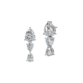 PEAR 3 STONE DROP EARRING