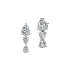 PEAR 3 STONE DROP EARRING