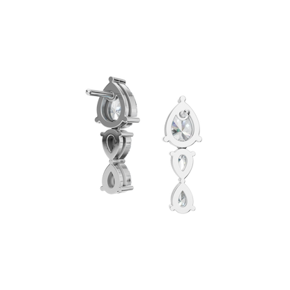 PEAR 3 STONE DROP EARRING - M&D Signature Jewels