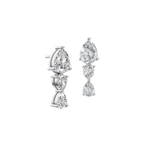 PEAR 3 STONE DROP EARRING