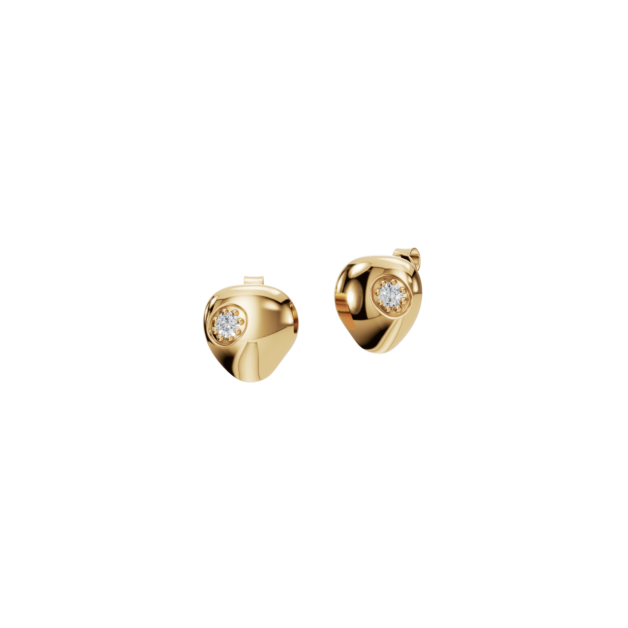 ROUND BEZEL FANCY EARRING