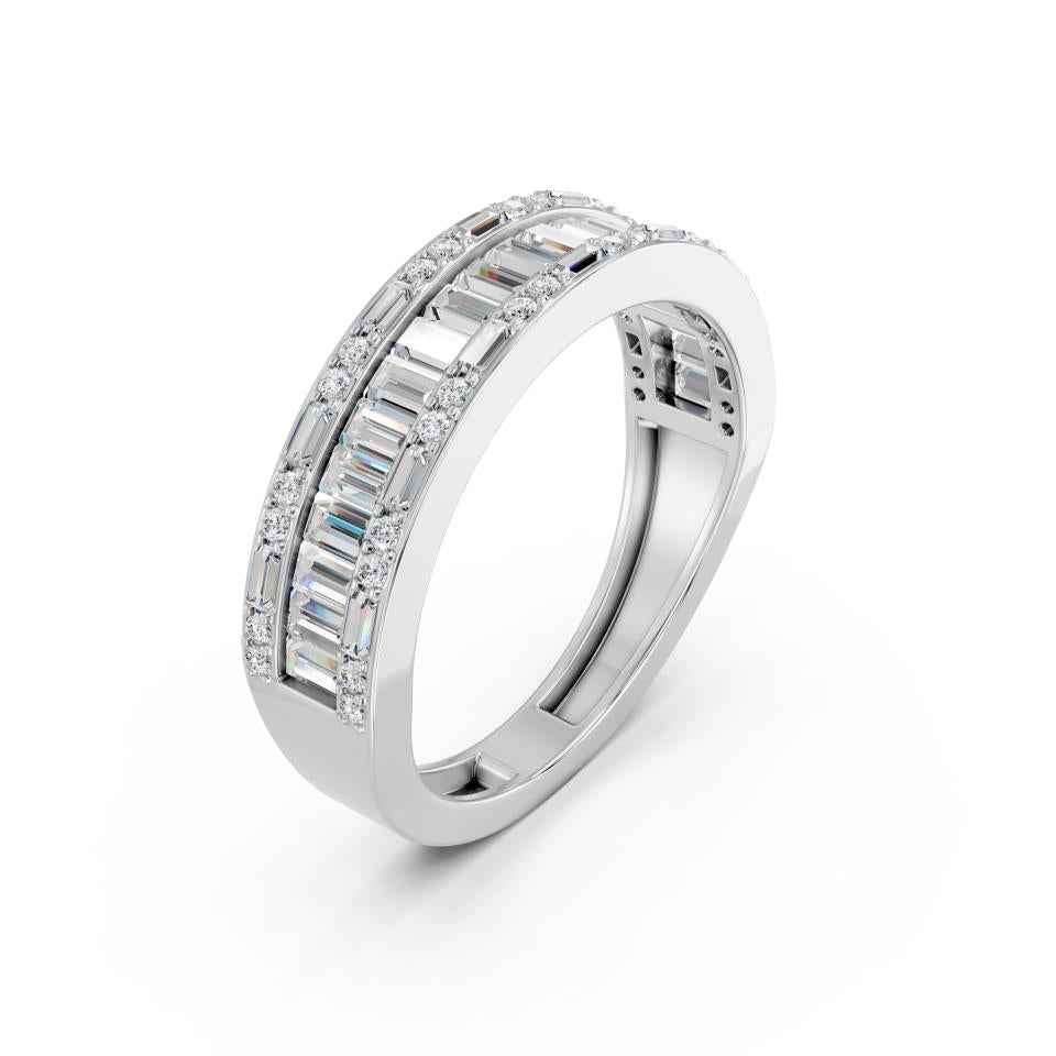 BAGUETTE  CHANNEL SET WEDDING BAND
