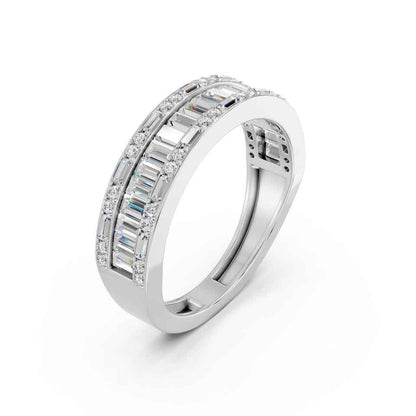 BAGUETTE  CHANNEL SET WEDDING BAND