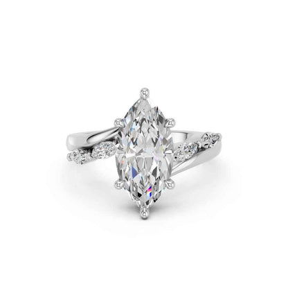 MARQUISE RING WITH SIDE STONES