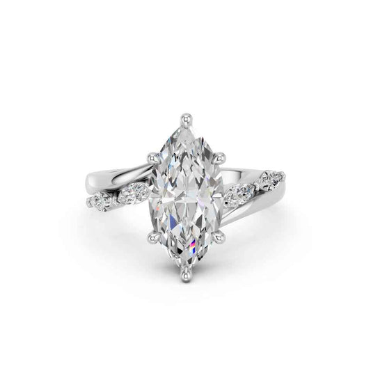 MARQUISE RING WITH SIDE STONES