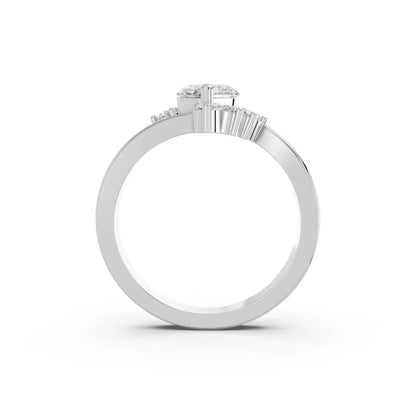 MARQUISE RING WITH HALO AND PAVE BAND