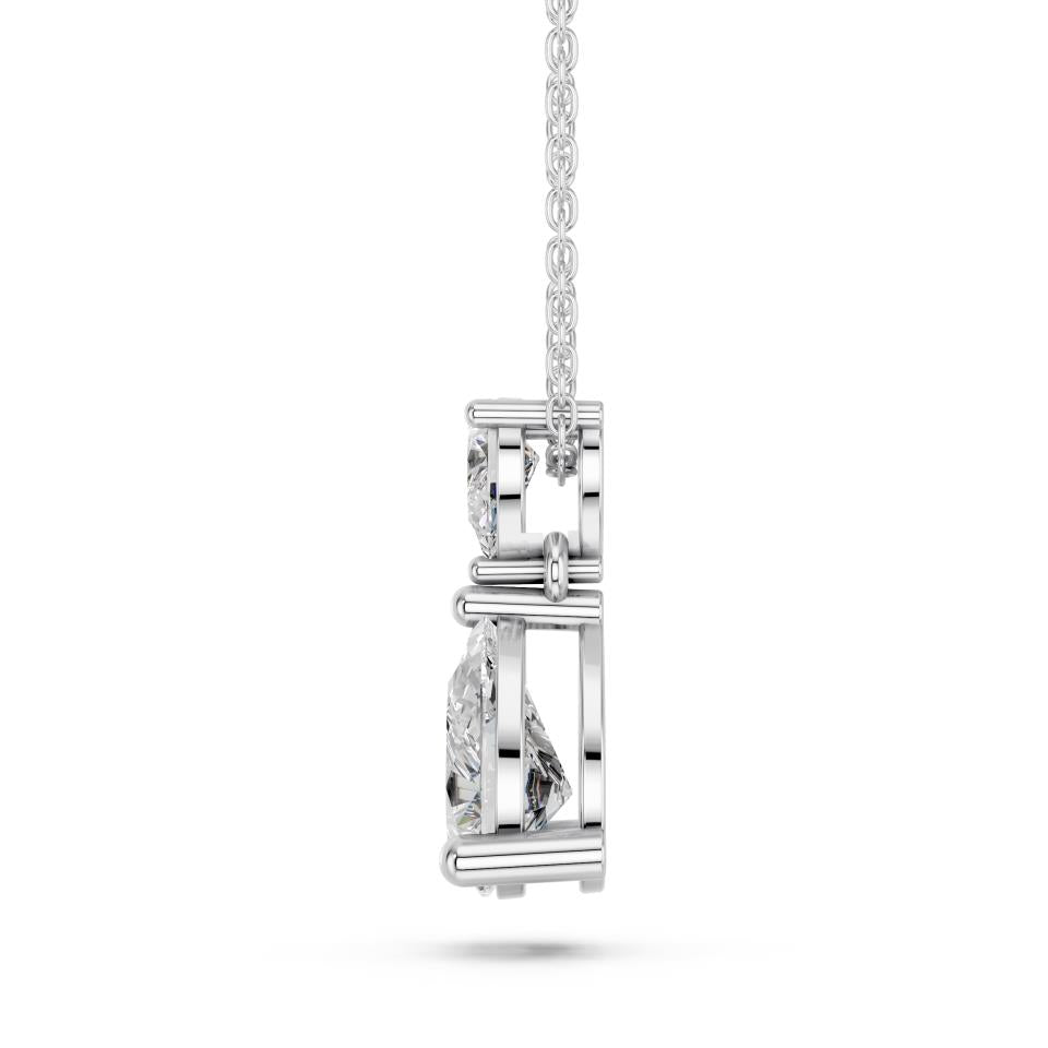 PEAR TWO STONE PENDANT