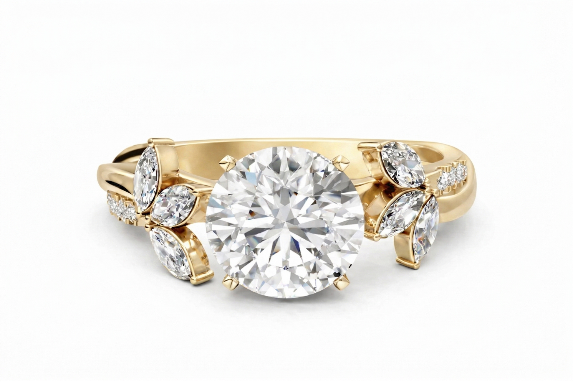 ROUND FLORAL NATURE INSPIRED CHANNEL RING - M&D Signature Jewels