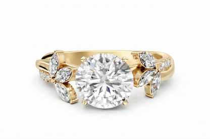 ROUND FLORAL NATURE INSPIRED CHANNEL RING - M&D Signature Jewels