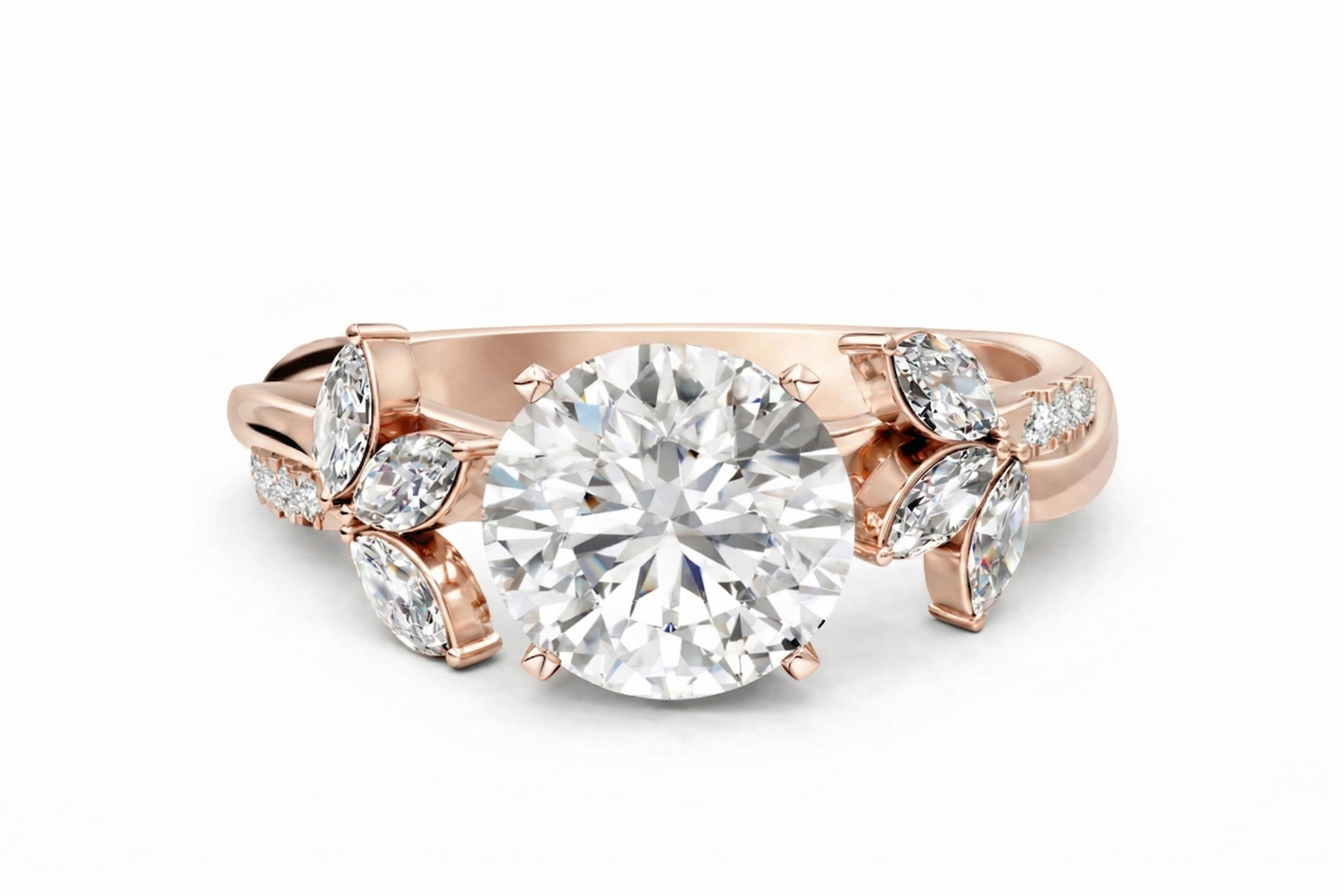 ROUND FLORAL NATURE INSPIRED CHANNEL RING - M&D Signature Jewels