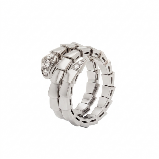 SERPENT TWO ROW PAVE LAB DIAMOND RING