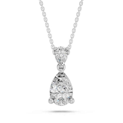 PEAR TWO STONE PENDANT