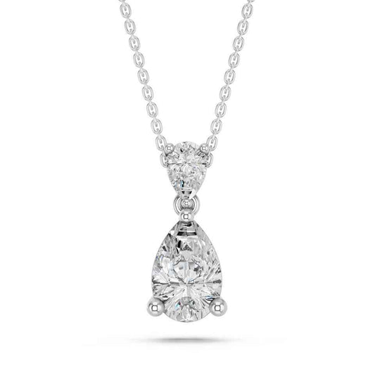 PEAR TWO STONE PENDANT