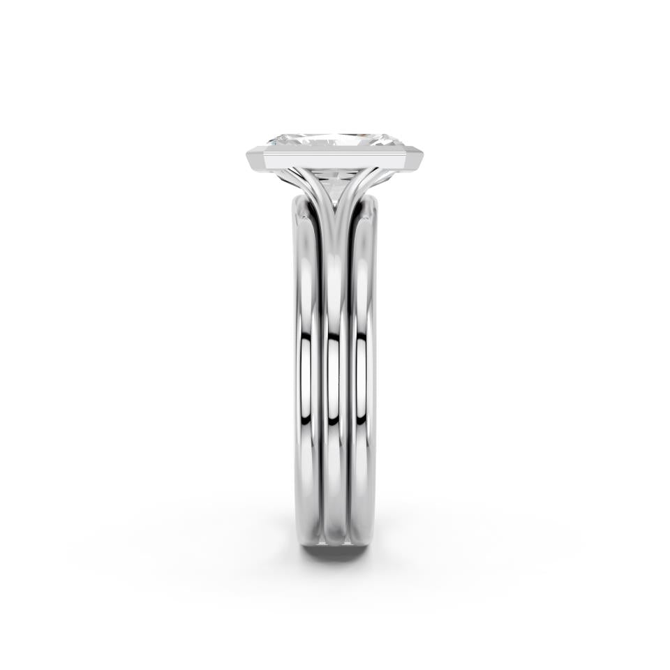 RADIANT BEZEL THREE ROW RING