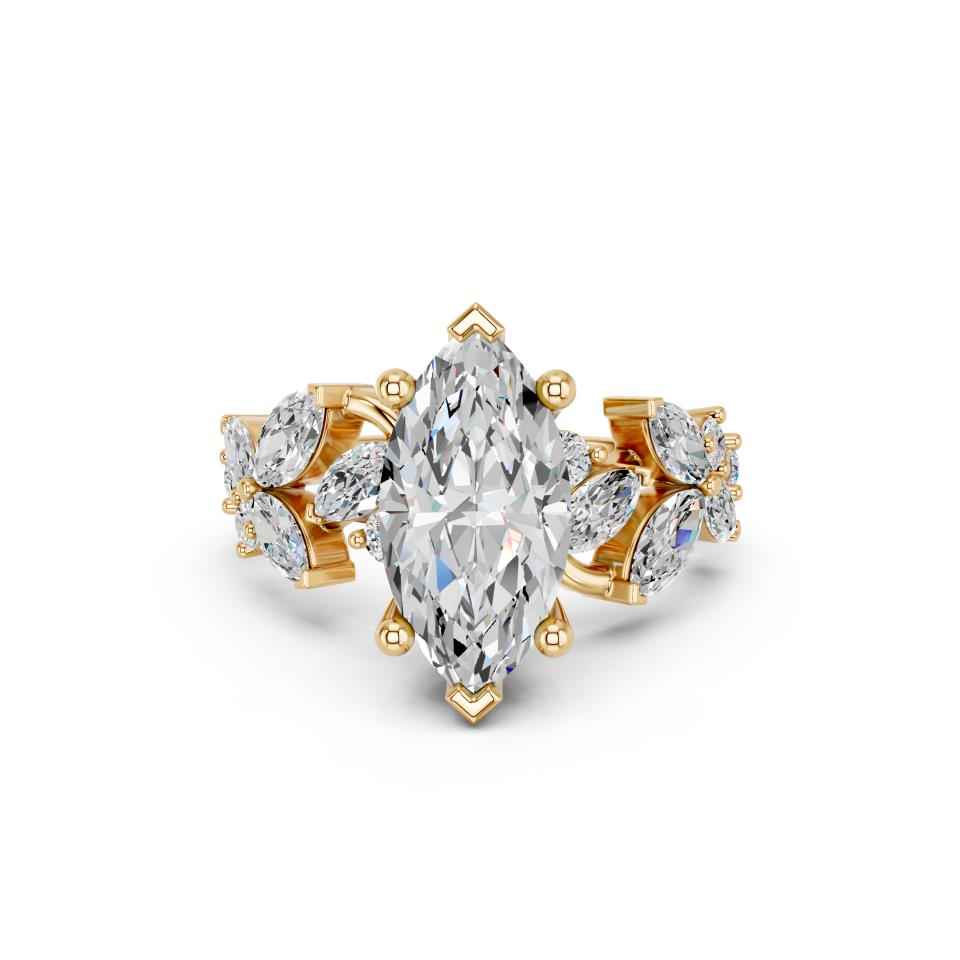 MARQUISE WITH FLORAL SIDE STONES