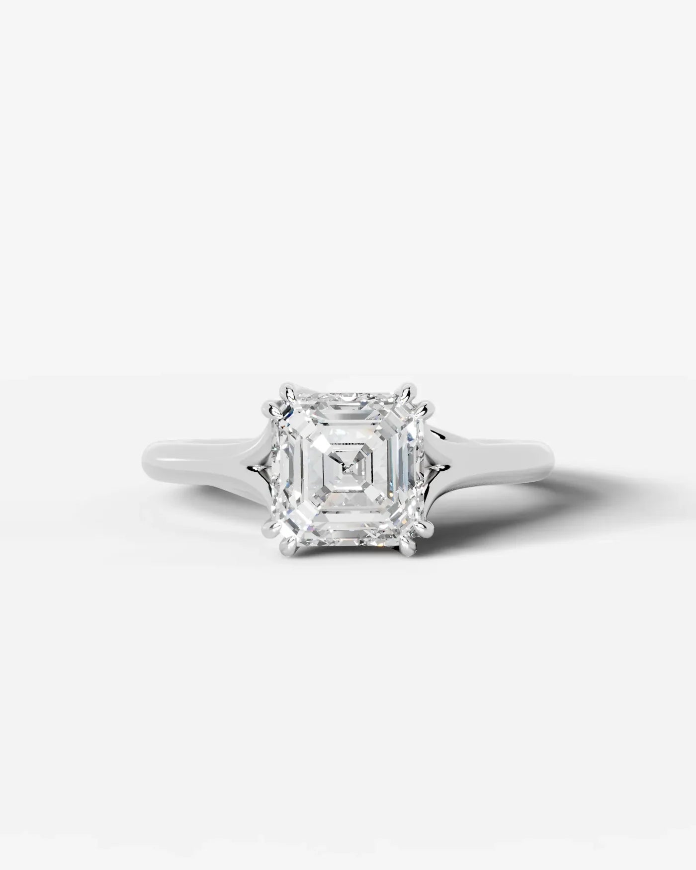 Asscher Cut Lab Diamond Engagement Ring with classic eight prong| D VS1
