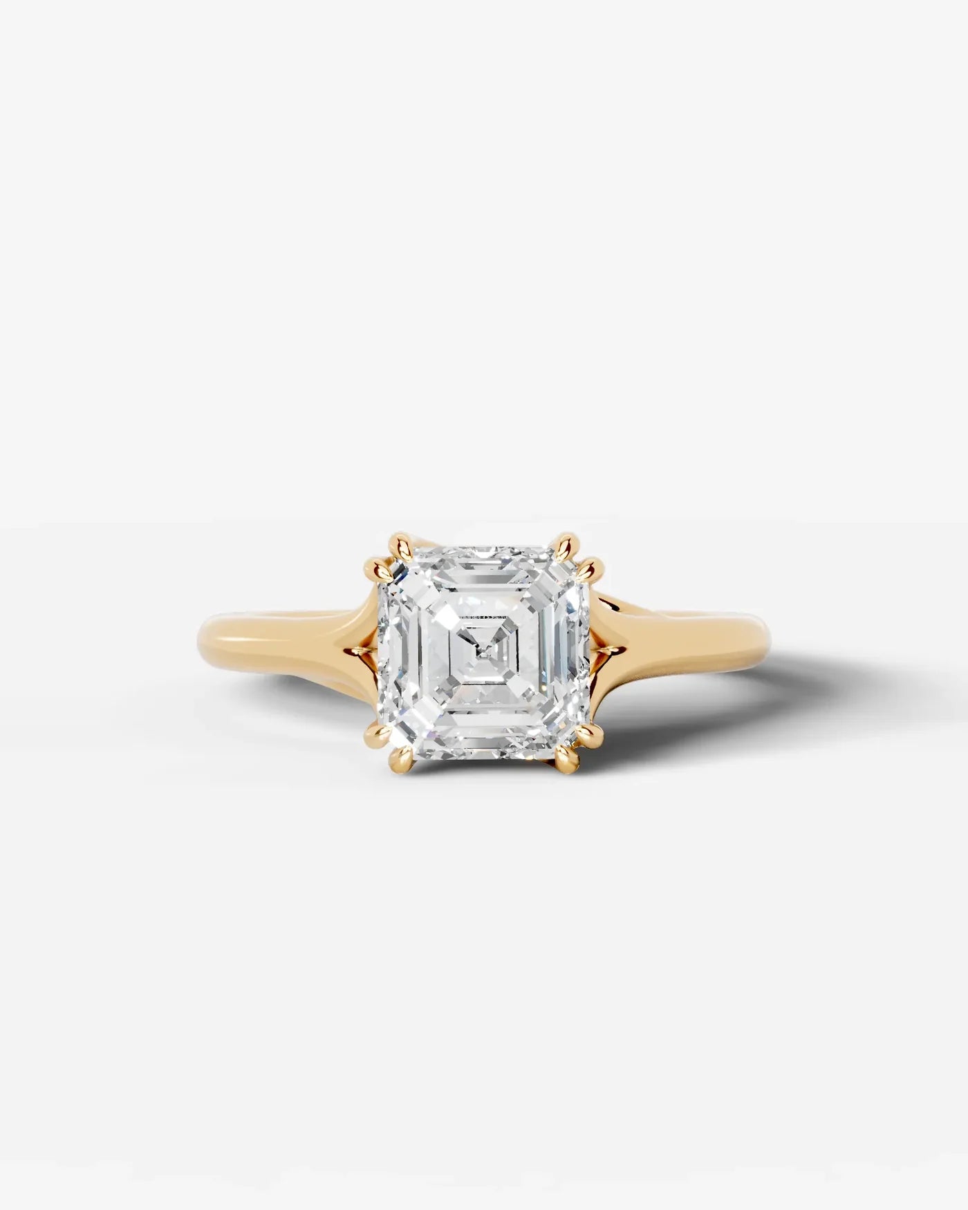Asscher Cut Lab Diamond Engagement Ring with classic eight prong| D VS1