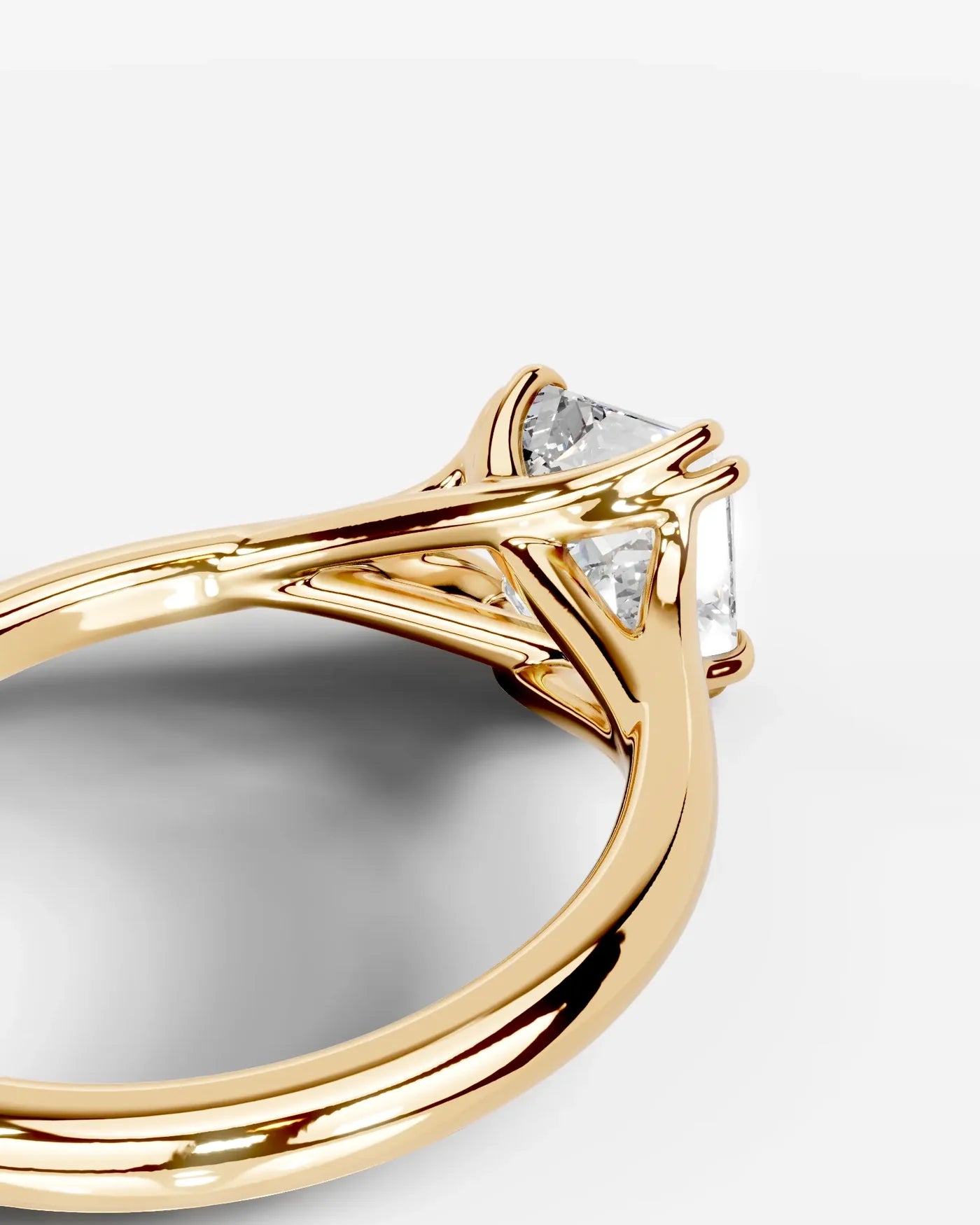 Asscher Cut Lab Diamond Engagement Ring with classic eight prong| D VS1