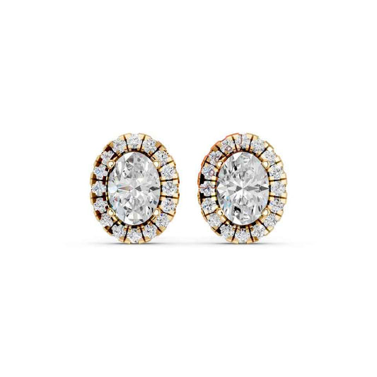 OVAL HALO EARRING