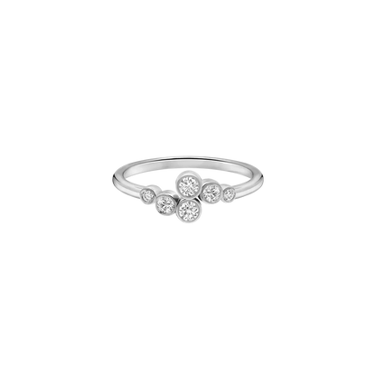 BEZEL SET 6 ROUND LAB DIAMOND CURVED WEDDING BAND