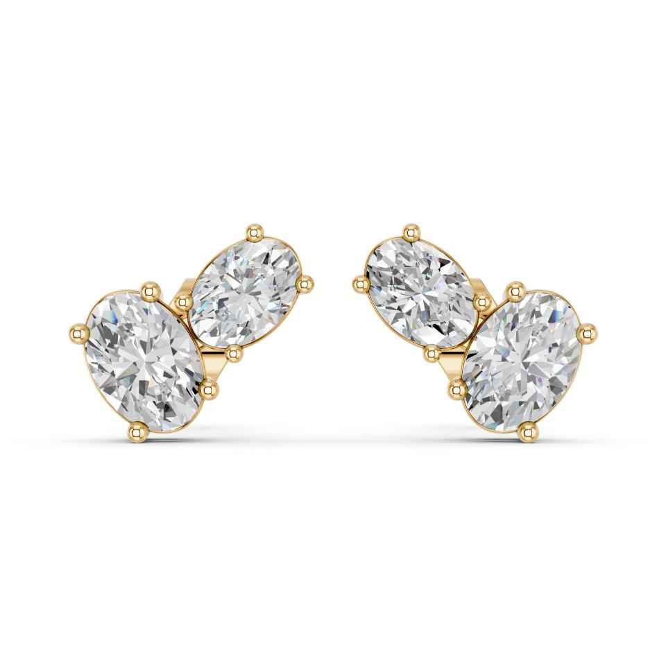 OVAL TWO STONE EARRING