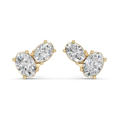 OVAL TWO STONE EARRING