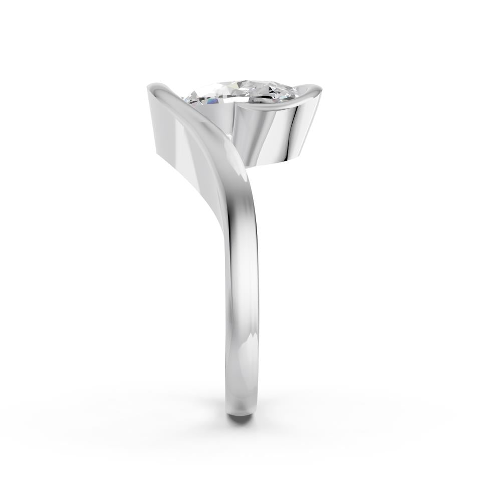 OVAL WAVE SOLITAIRE RING
