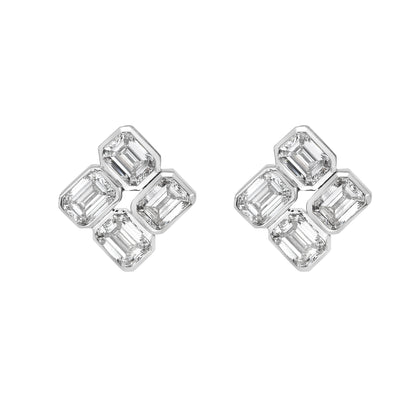 EMERALD 4 STONE BEZEL EARRING - M&D Signature Jewels