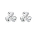 HEART 3 STONE BEZEL EARRING