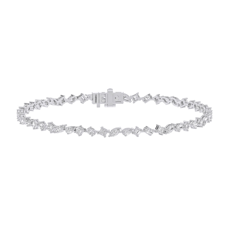 MULTI-SHAPE SLANT TENNIS BRACELET