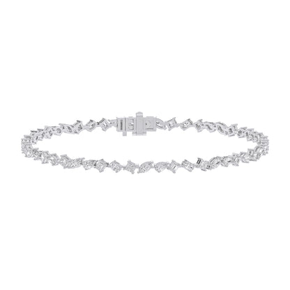 MULTI-SHAPE SLANT TENNIS BRACELET - M&D Signature Jewels