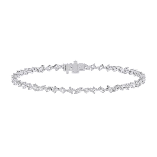 MULTI-SHAPE SLANT TENNIS BRACELET