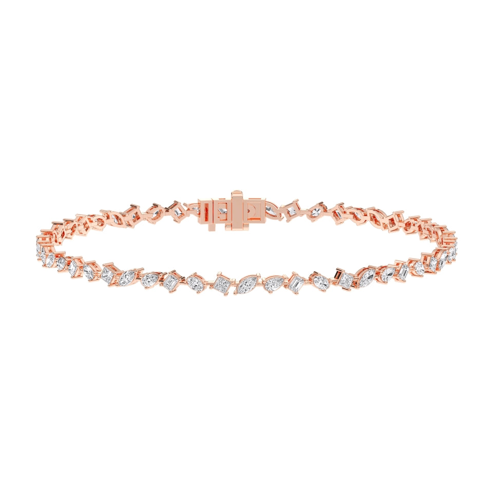 MULTI-SHAPE SLANT TENNIS BRACELET