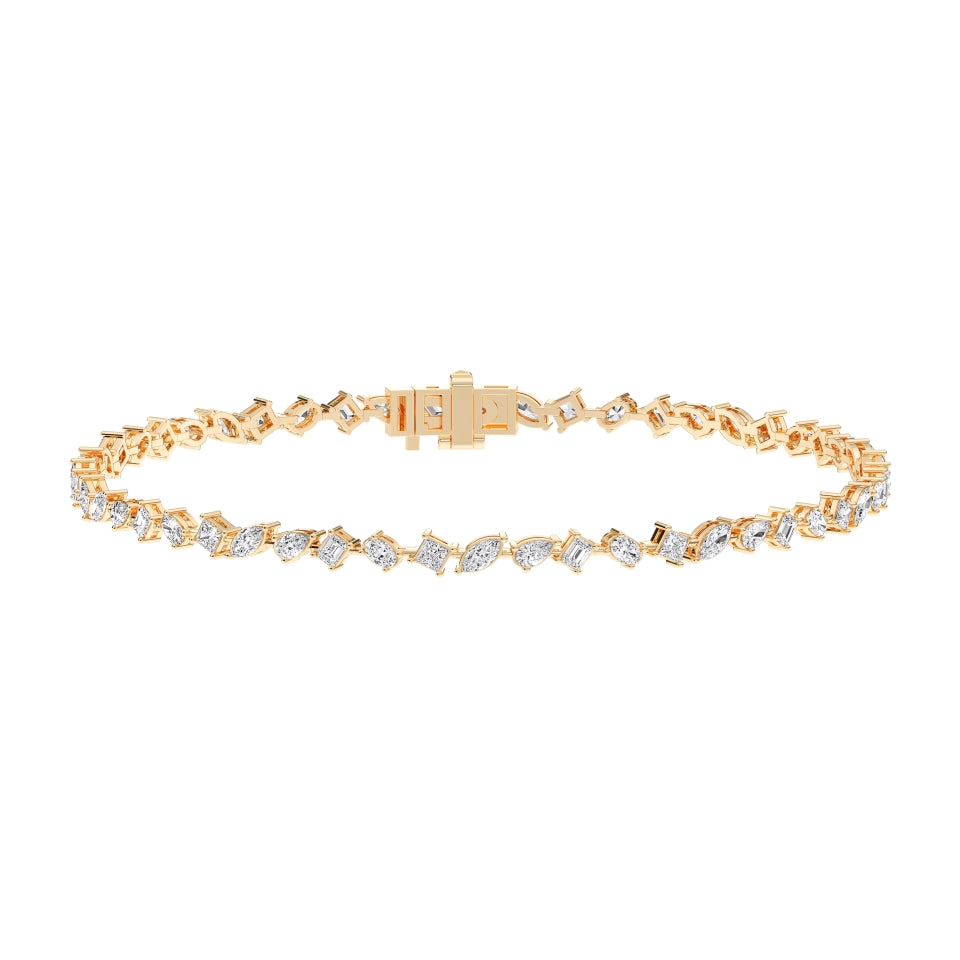 MULTI-SHAPE SLANT TENNIS BRACELET