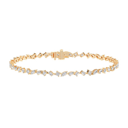 MULTI-SHAPE SLANT TENNIS BRACELET - M&D Signature Jewels