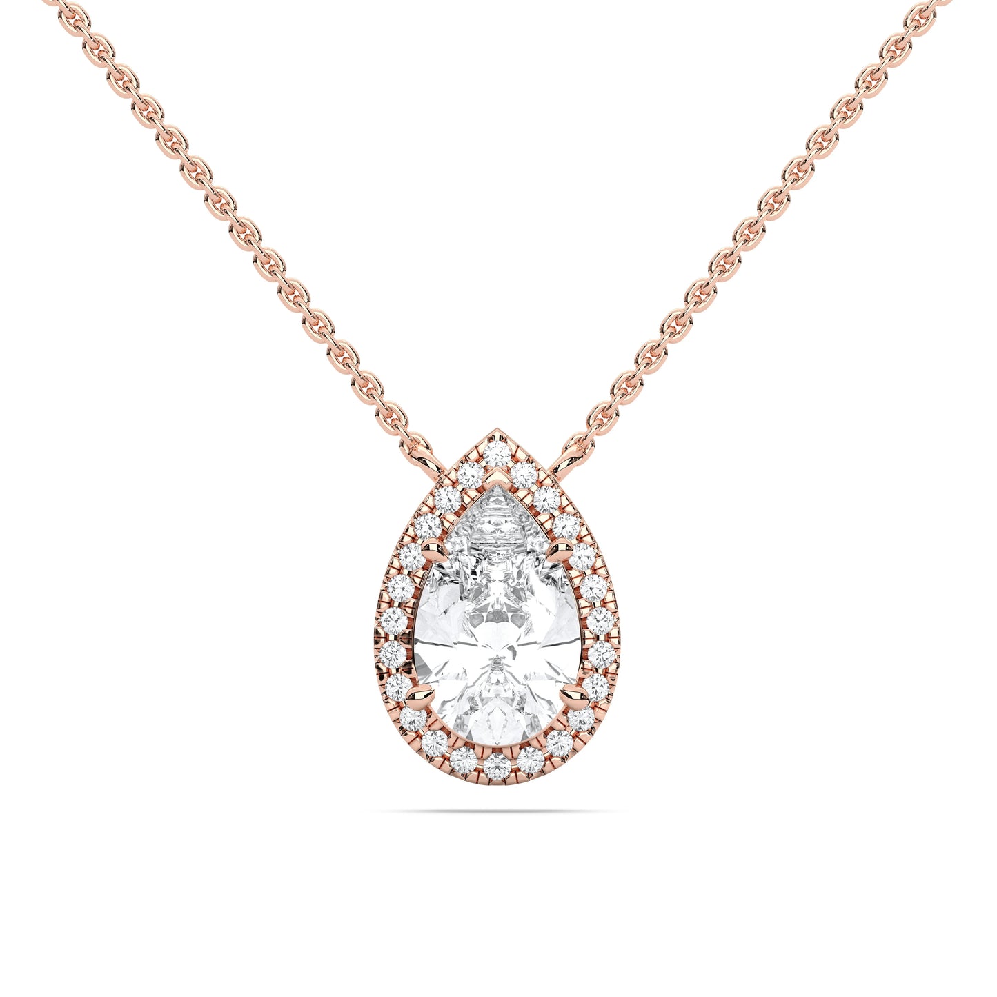 PEAR HALO PENDANT - M&D Signature Jewels