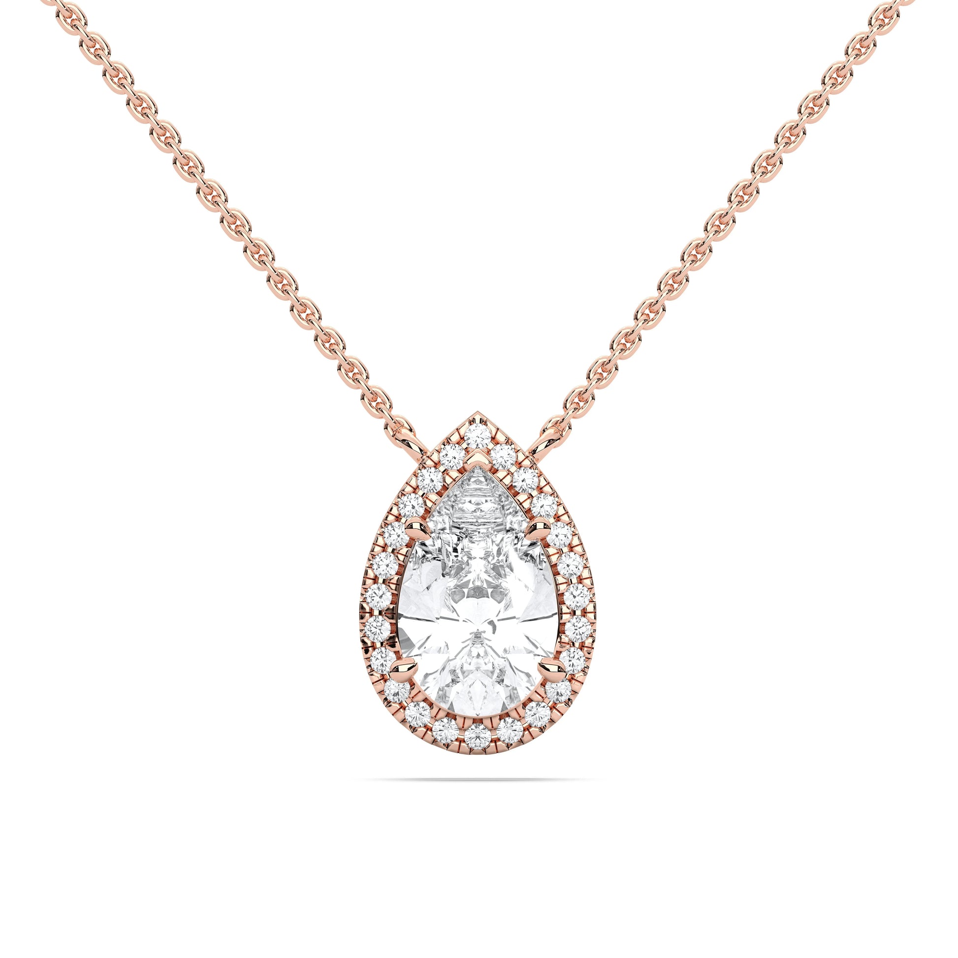 PEAR HALO PENDANT - M&D Signature Jewels