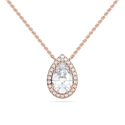PEAR HALO PENDANT - M&D Signature Jewels
