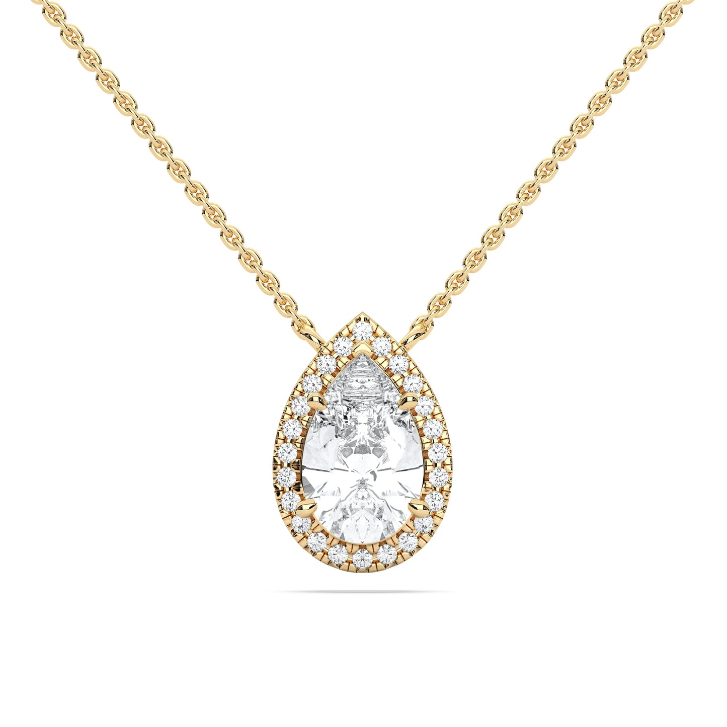 PEAR HALO PENDANT - M&D Signature Jewels