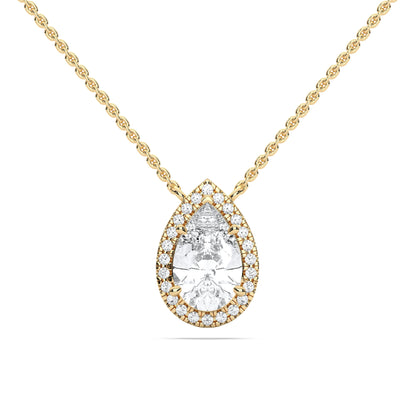 PEAR HALO PENDANT - M&D Signature Jewels