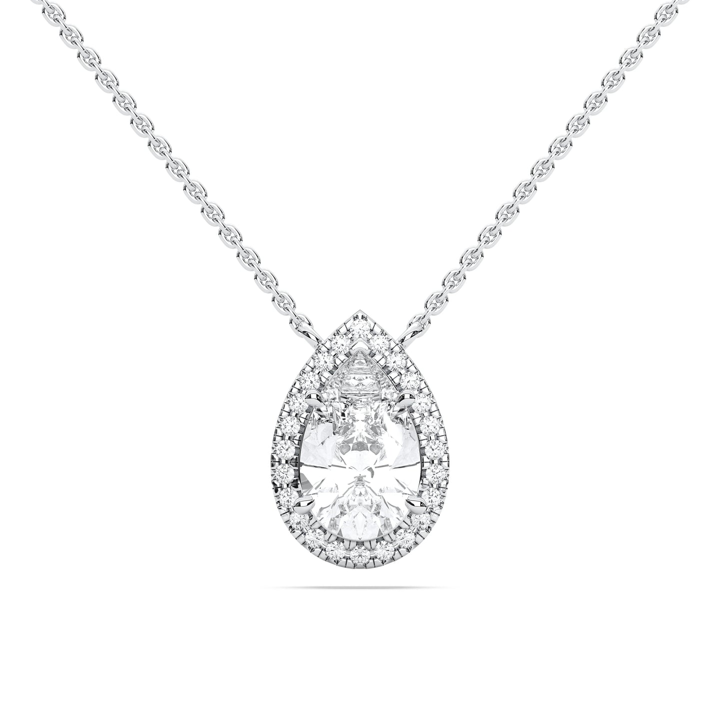 PEAR HALO PENDANT - M&D Signature Jewels