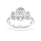 OVAL BEZEL 3 STONE RING