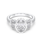 OVAL BEZEL 3 STONE RING