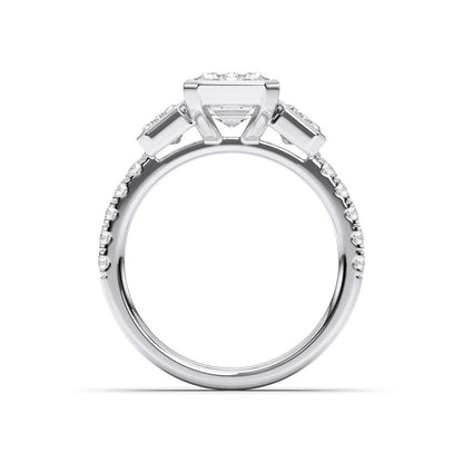 EMERALD BEZEL 3 STONE RING - M&D Signature Jewels