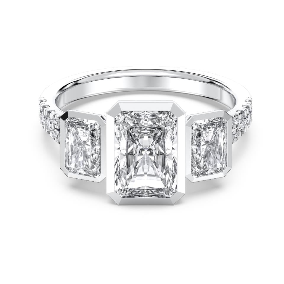 RADIANT BEZEL 3 STONE RING