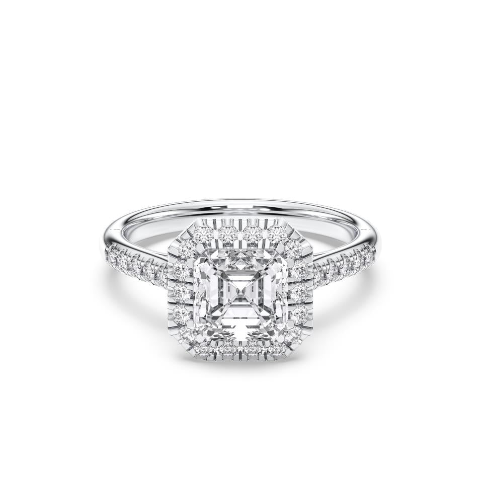 ASSCHER FLUSH SET RING