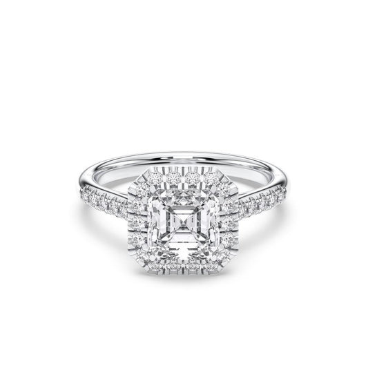 ASSCHER FLUSH SET RING